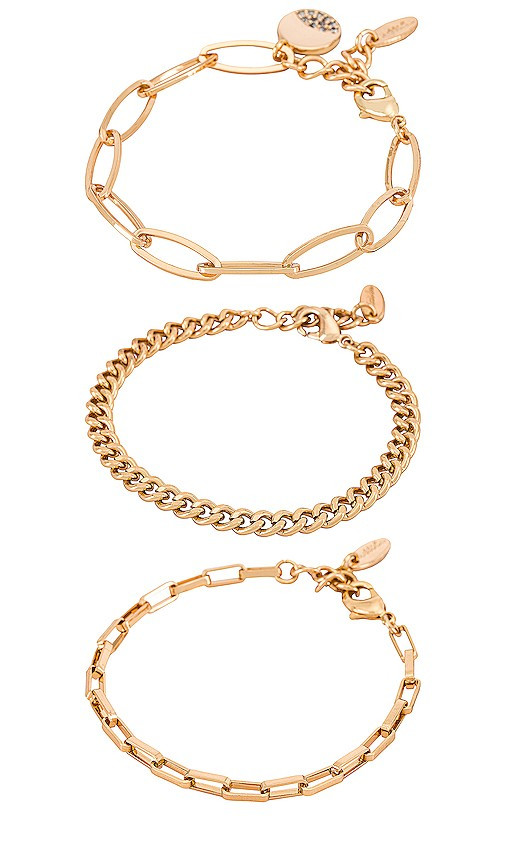 Ettika Chain Bracelet Set in Metallic Gold. | Revolve Clothing (Global)