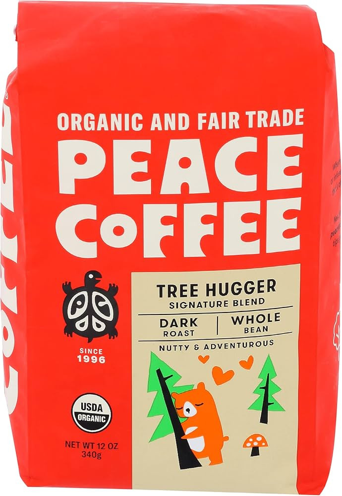 Peace Coffee, Tree Hugger Organic Whole Bean, 12 Ounce | Amazon (US)