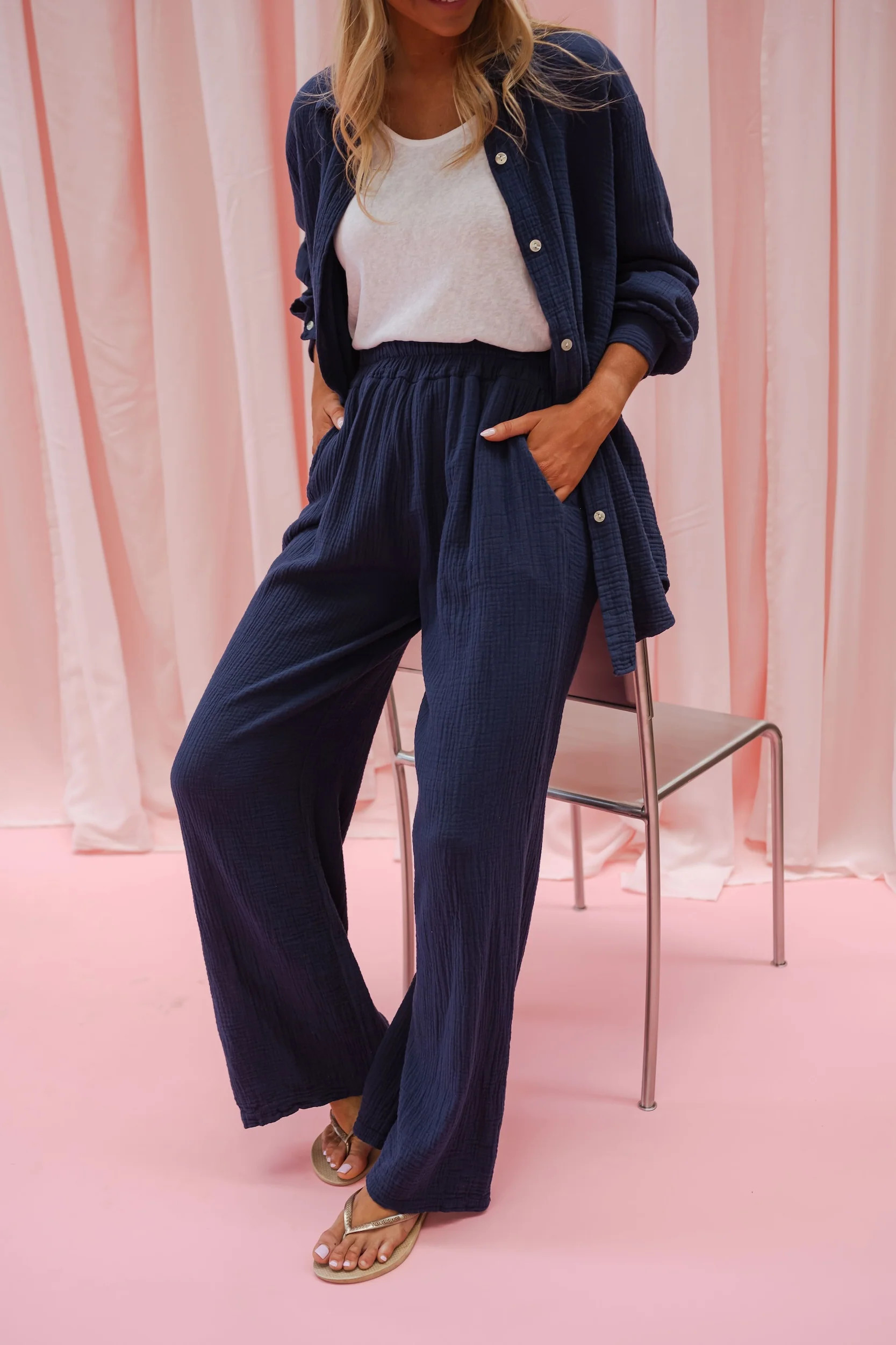 Midnight Blue Milly Pants | Easy Clothes