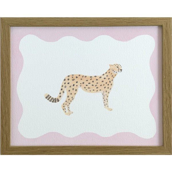 Pink Border Cheetah Art Print | Maisonette