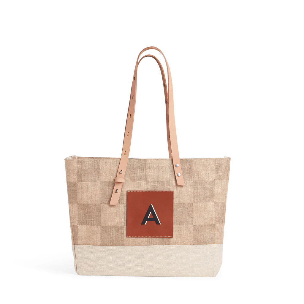 Shoulder Market Bag in Checker "Alphabet Collection" | Apolis
