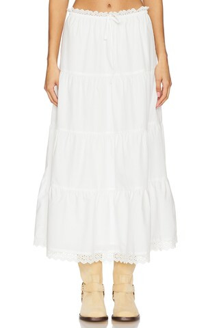 Angela Maxi Skirt in White | Revolve Clothing (Global)