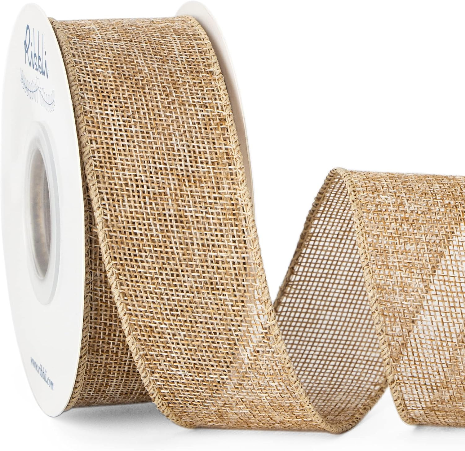 Ribbli Burlap Wired Edge Ribbon,1-1/2 Inch x 10 Yard,Natural,Solid for Big Bow,Wreath,Tree, Outdoor Decoration | Amazon (US)