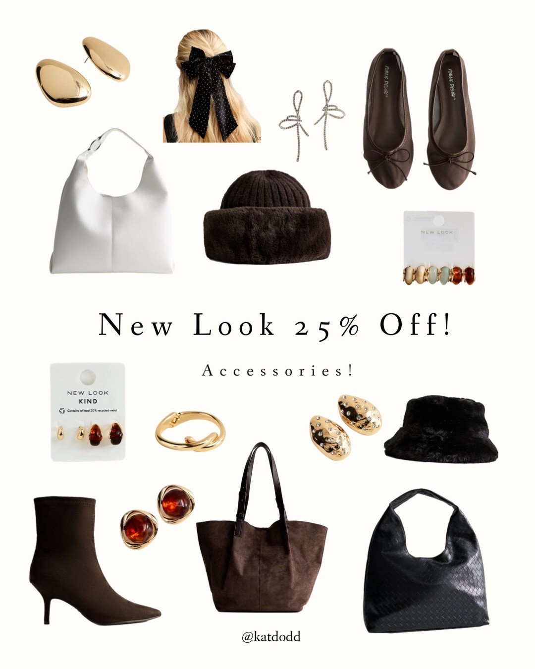 New look accessories are SO GOOD!!!! 🤍🤍 

25% off until 8 nov with code GEP-H9EW-9ECX-1986 and free delivery too 🥰!! 


New look discount shoulder bags leather woven clutch bag fur hat earrings gold silver brown heeled ankle boot velvet hair bow embellished statement earrings dolly shoes 

#LTKsale #LTKuk #LTKstyletip