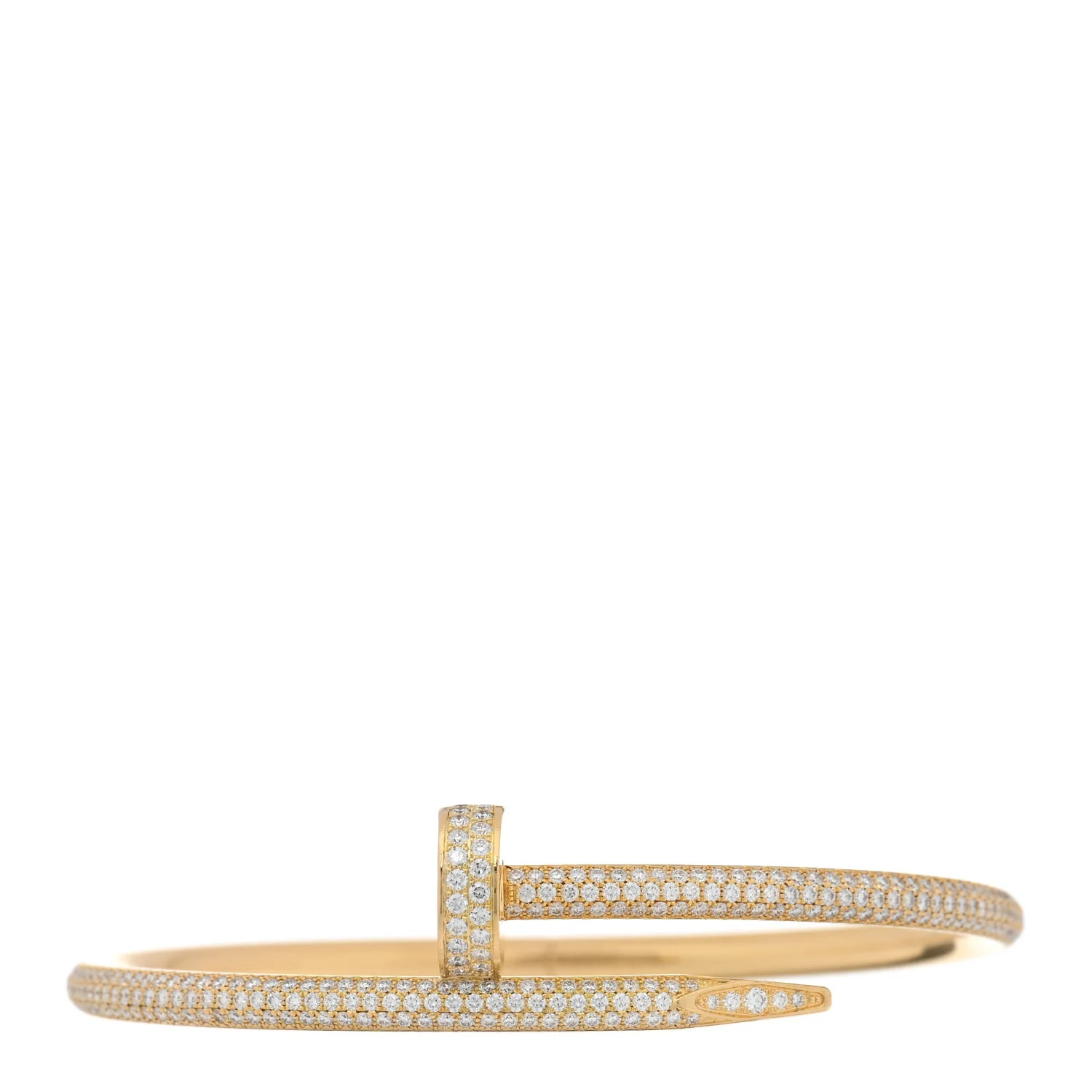 18K Yellow Gold Diamond Juste Un Clou Paved Bracelet 16 | FASHIONPHILE (US)