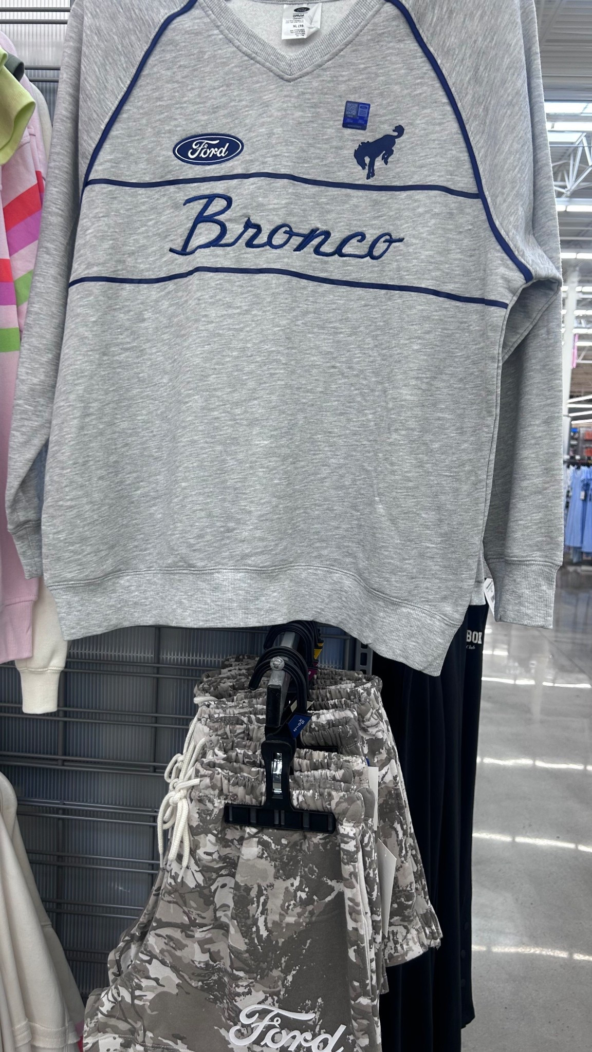 comfy ford camo outfit with ford Bronco sweater 💚