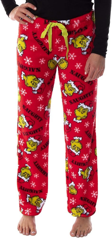 Dr. Seuss Juniors GRINCH Naughty Soft Touch Fleece Plush Pajama Pants | Amazon (US)