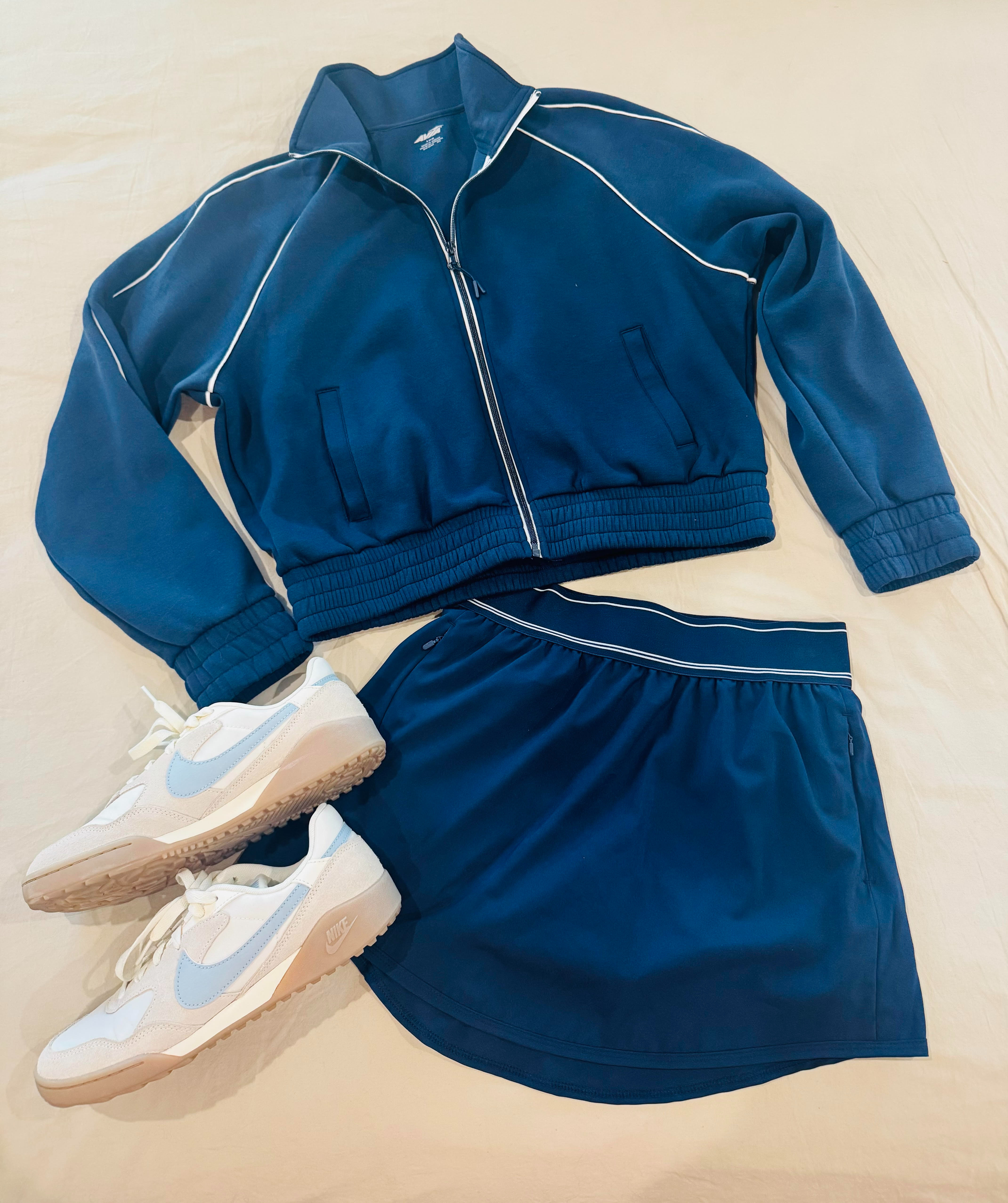 The cutest skort & jacket combo 💙 

 #LTKootd #LTKActive #LTKOver40
