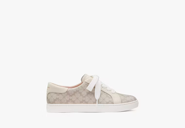 Kate Spade Erin Spade Flower Sneaker, Dark Mushroom Cap - 7 | Kate Spade Outlet