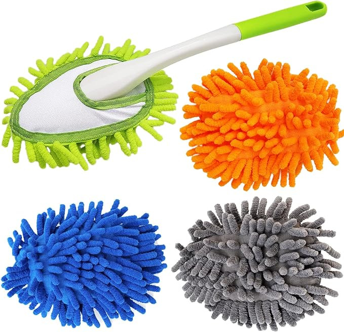 13 Inch Microfiber Feather Duster,with 4 pcs Washable Duster Head, Car Duster, Perfect for Cleani... | Amazon (US)