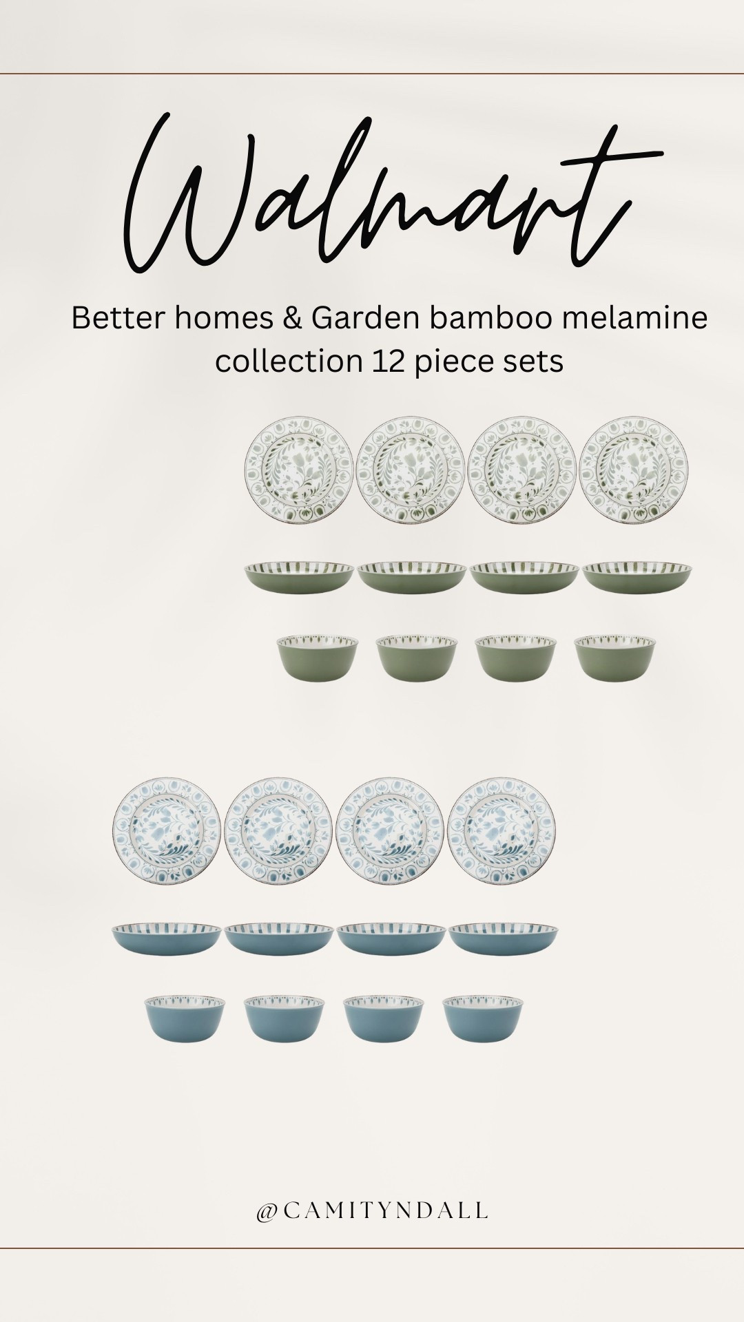 Walmart Dinnerware 
#walmart #dinnerware #bamboomelaminecollection

#LTKHome