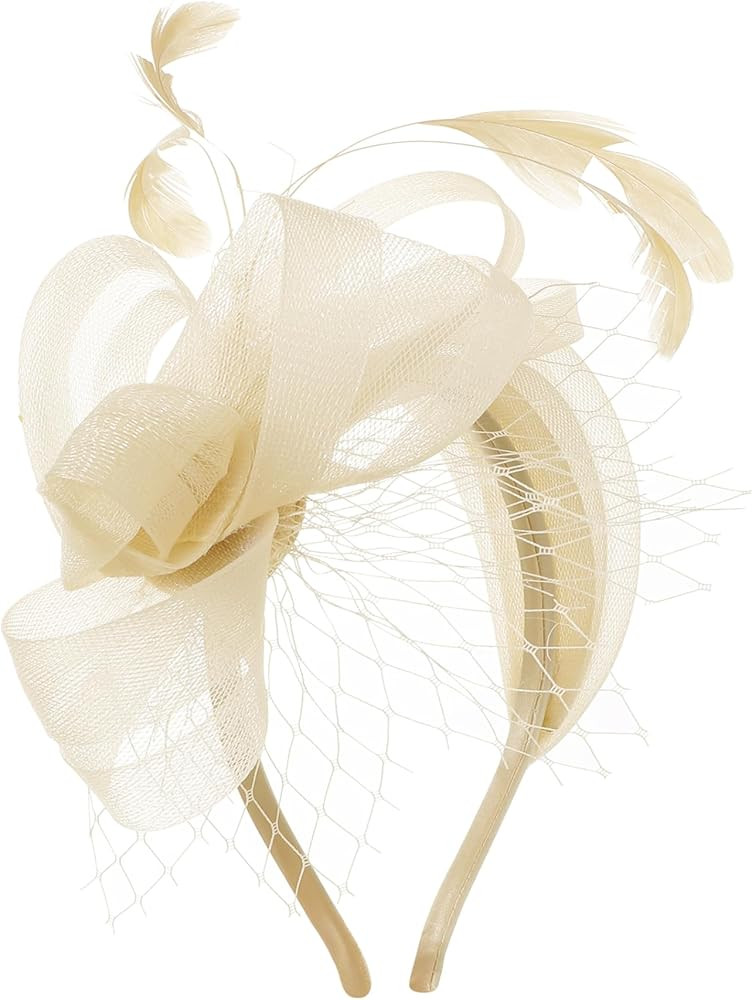 BABEYOND Fascinators Hats for Women - Tea Party Hat Kentucky Elegant Tulle Feather Ribbon Bridal ... | Amazon (US)