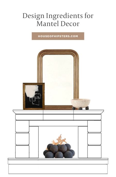 Eclectic modern mantle decor ideas. Shop this look to recreate in your living room. Especially crushing in that vintage inspired mirror. So French! 

#LTKhome #LTKFind
