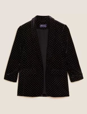 Velvet Studded Ruched Sleeve Blazer | Marks & Spencer (UK)