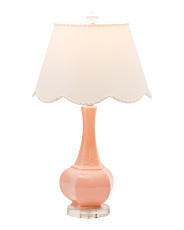 27in Ceramic Table Lamp With Scalloped Shade | Marshalls
