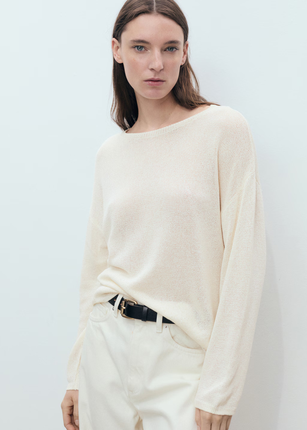 Boat-neck knitted sweater - Women | MANGO United Kingdom | MANGO (UK)