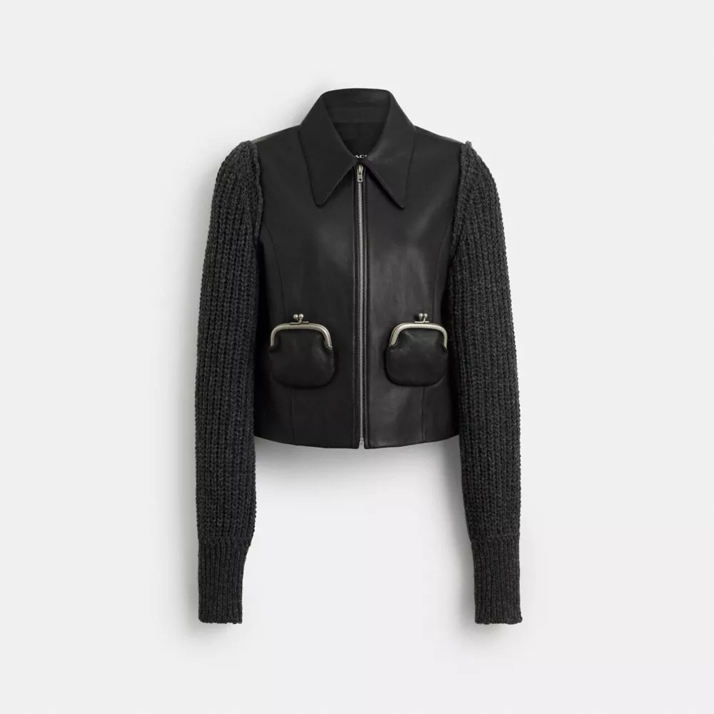 Coach Buy Now Kisslock Leather Jacket - Women's Jackets Size Medium - Black | Coach (US)