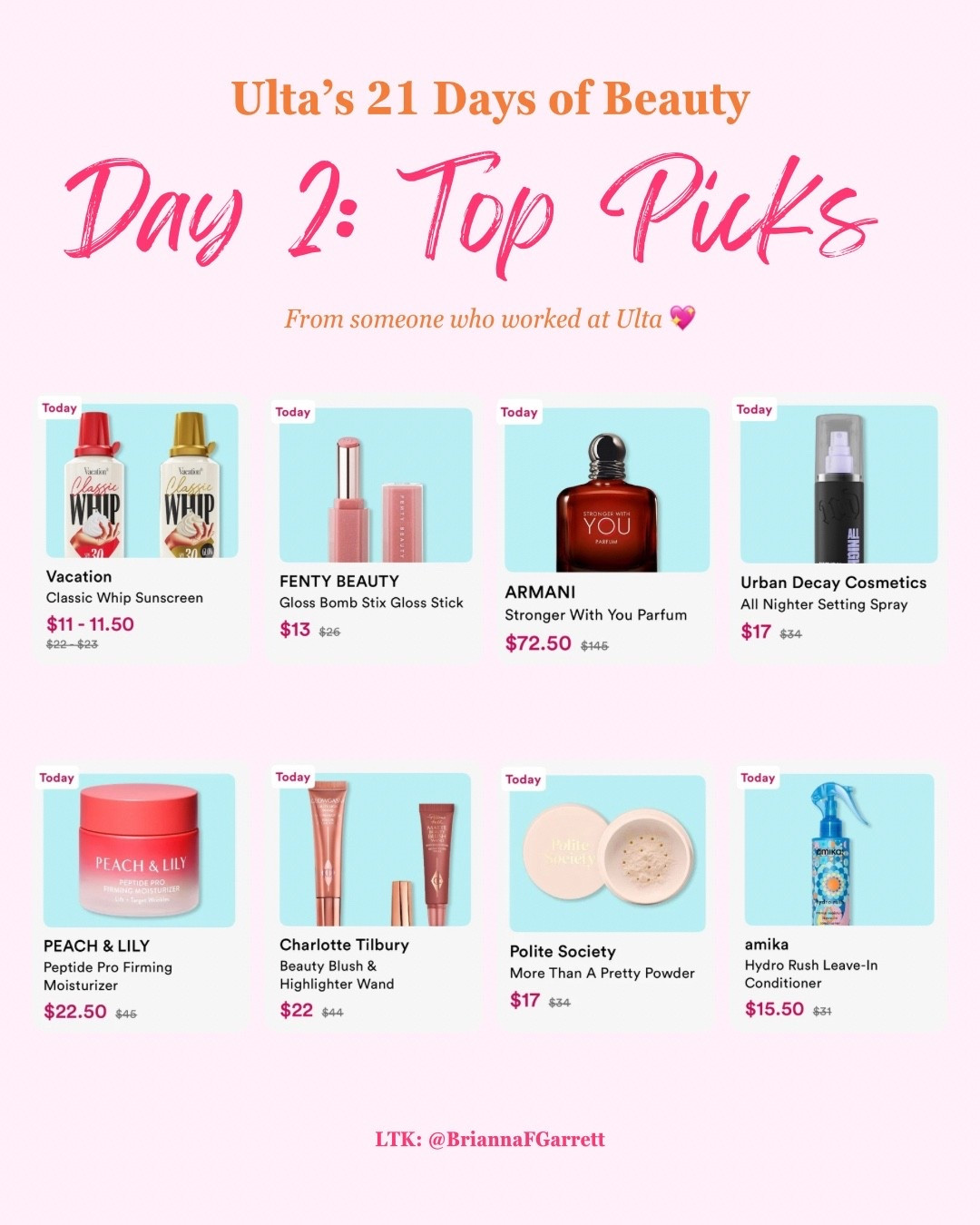 Day 2 Top Picks

Ulta’s 21 Days of Beauty Day 2 deals are live and these are my top picks as someone who used to work at Ulta 😍

Some really good beauty steals today, and everything from today’s sale is linked here for easy shopping. 💕🛍️

#LTKBeauty #LTKSpringSale #LTKSaleAlert