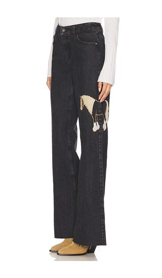 Understated Leather Horsey Jean in Black. | Revolve Clothing (Global)