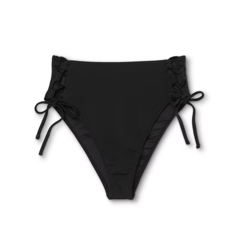 Women's Lace-Up High Waist High Leg Extra Cheeky Bikini Bottom - Shade & Shore™ | Target