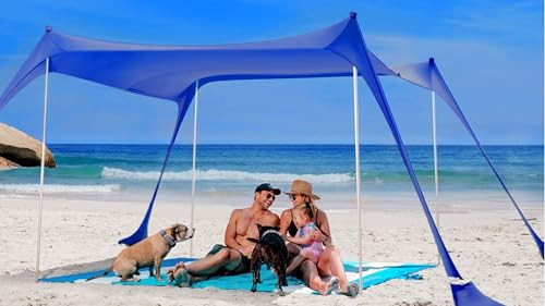 SUN NINJA Beach Tent Sun Shelter, Beach Shade Canopy with UPF50+ Protection | Amazon (US)