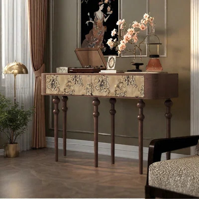 Wooden drawer decorating the console table | Wayfair North America