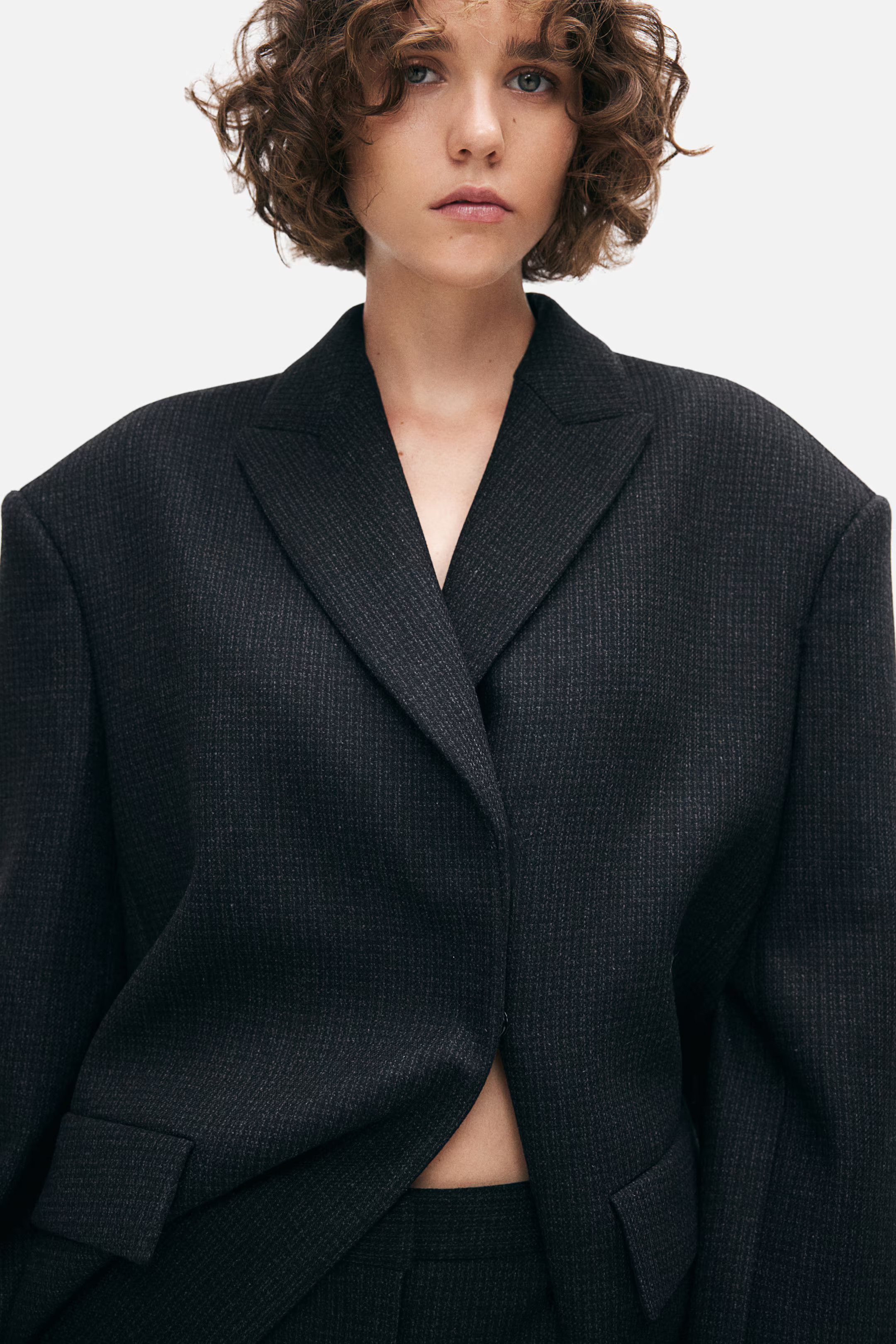 Wool-blend single-breasted blazer - Black - Ladies | H&M GB | H&M (UK, MY, IN, SG, PH, TW, HK)