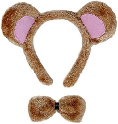 SeasonsTrading Bear Ears & Bow Tie Costume Set - Halloween Costume Party Kit | Amazon (US)