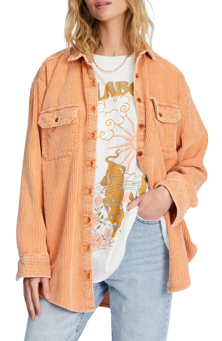 Billabong Always Golden Oversize Cotton Corduroy Shirt Jacket | Nordstrom | Nordstrom