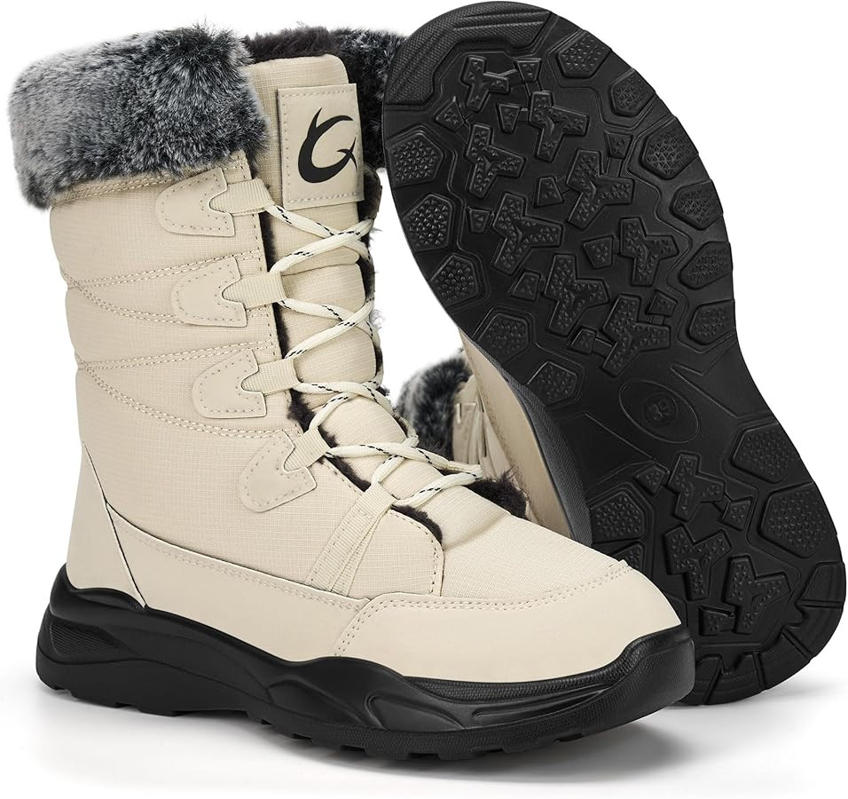 Womens Snow Boots for Winter: Comfortable Warm Fur Lined Anti Slip Mid-calf Booties for Walking | Amazon (US)