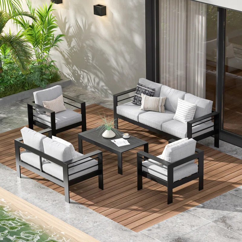 Brandtley Metal 7-Person Sofa Seating Group with Cushions | Wayfair North America