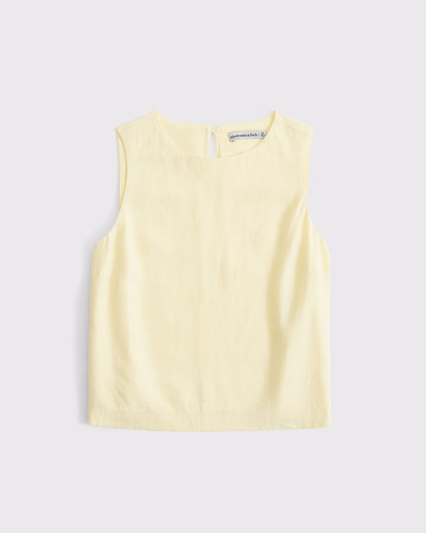 Tie-Back Linen-Blend Shell Top | Abercrombie & Fitch (UK)