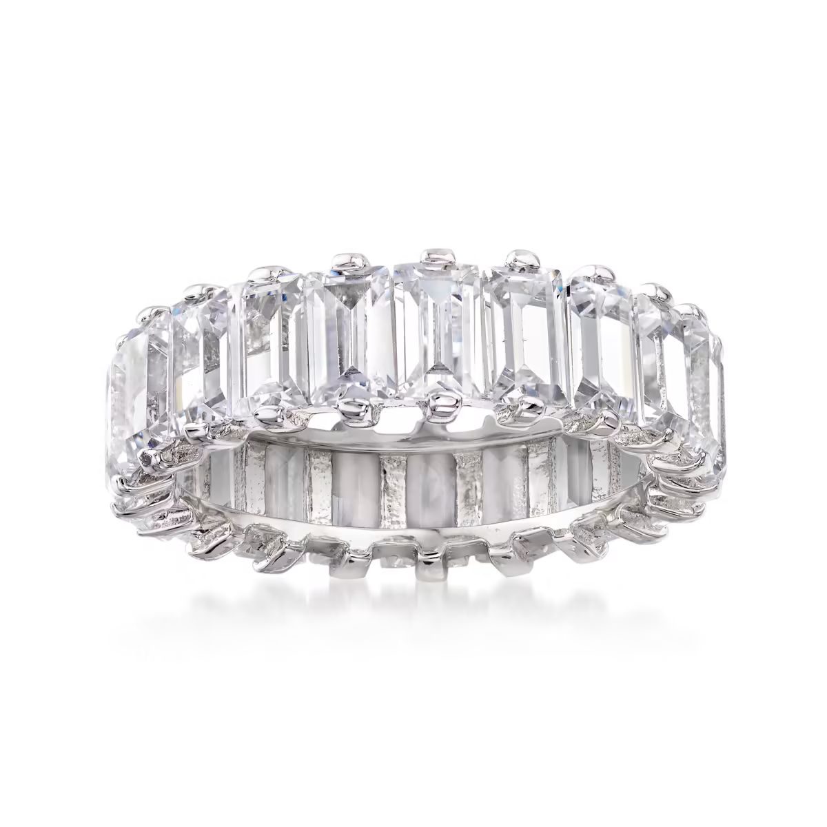 5.51 ct. t.w. Baguette CZ Eternity Band in Sterling Silver | Ross-Simons