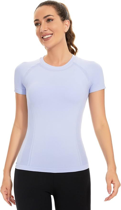 MathCat Seamless Workout Shirts for Women Long Sleeve Yoga Tops Sports Running Shirt Breathable A... | Amazon (US)