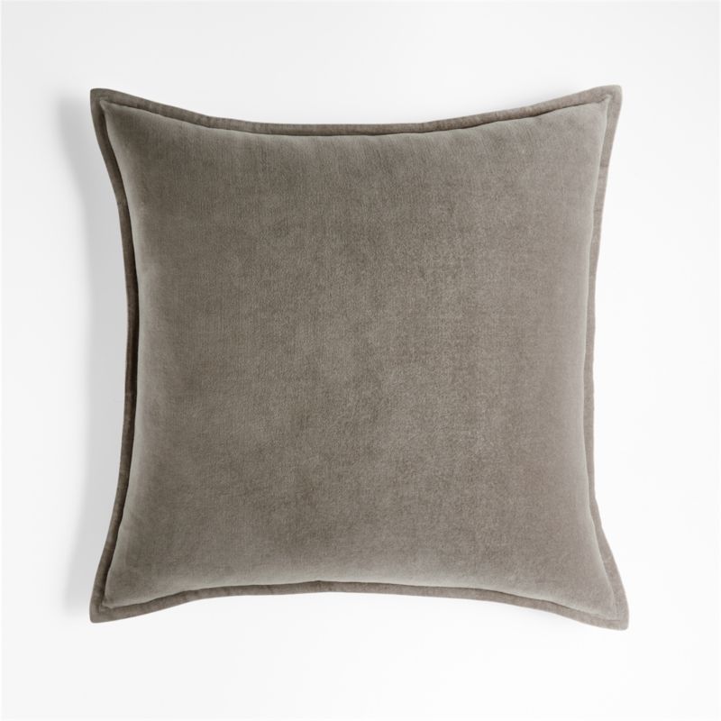 Frost 20" Washed Organic Cotton Velvet Pillow Cover + Reviews | Crate & Barrel | Crate & Barrel