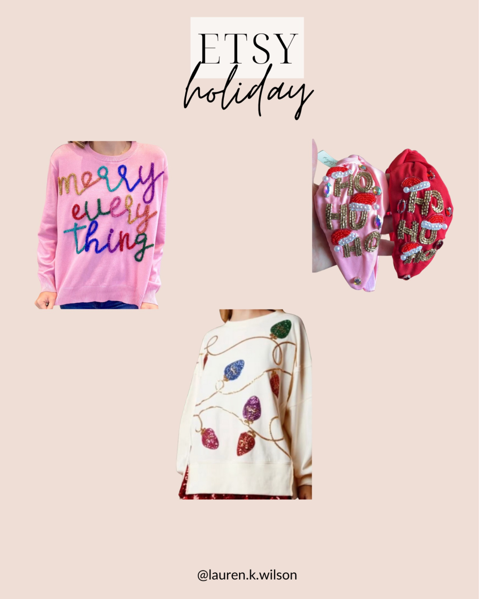 Etsy, holiday, lights, knotted headband, tinsel, 

#LTKHoliday #LTKSeasonal #LTKstyletip