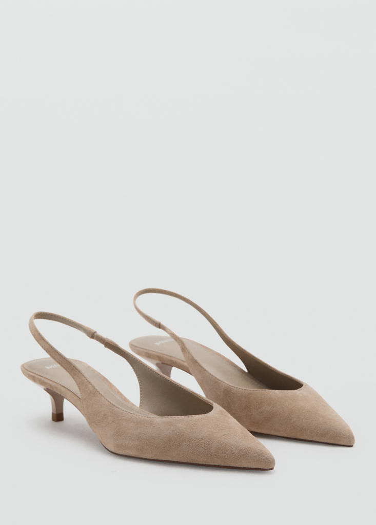 Suede kitten heel shoe sand - Woman - 4 - MANGO | MANGO (UK)