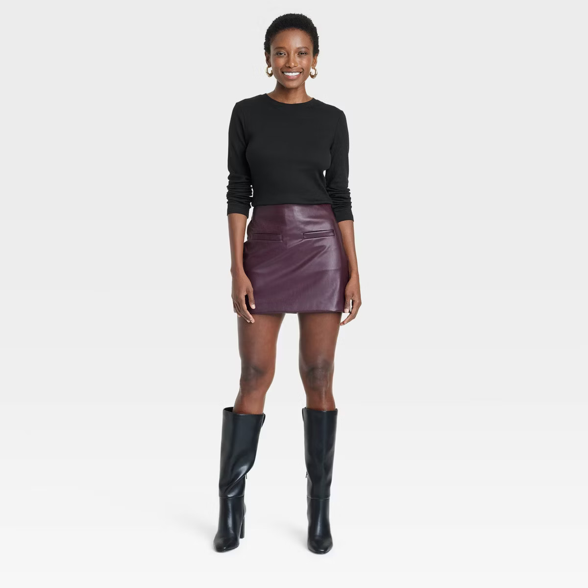 Women's Slim Fit Long Sleeve Ribbed T-Shirt - A New Day™ | Target