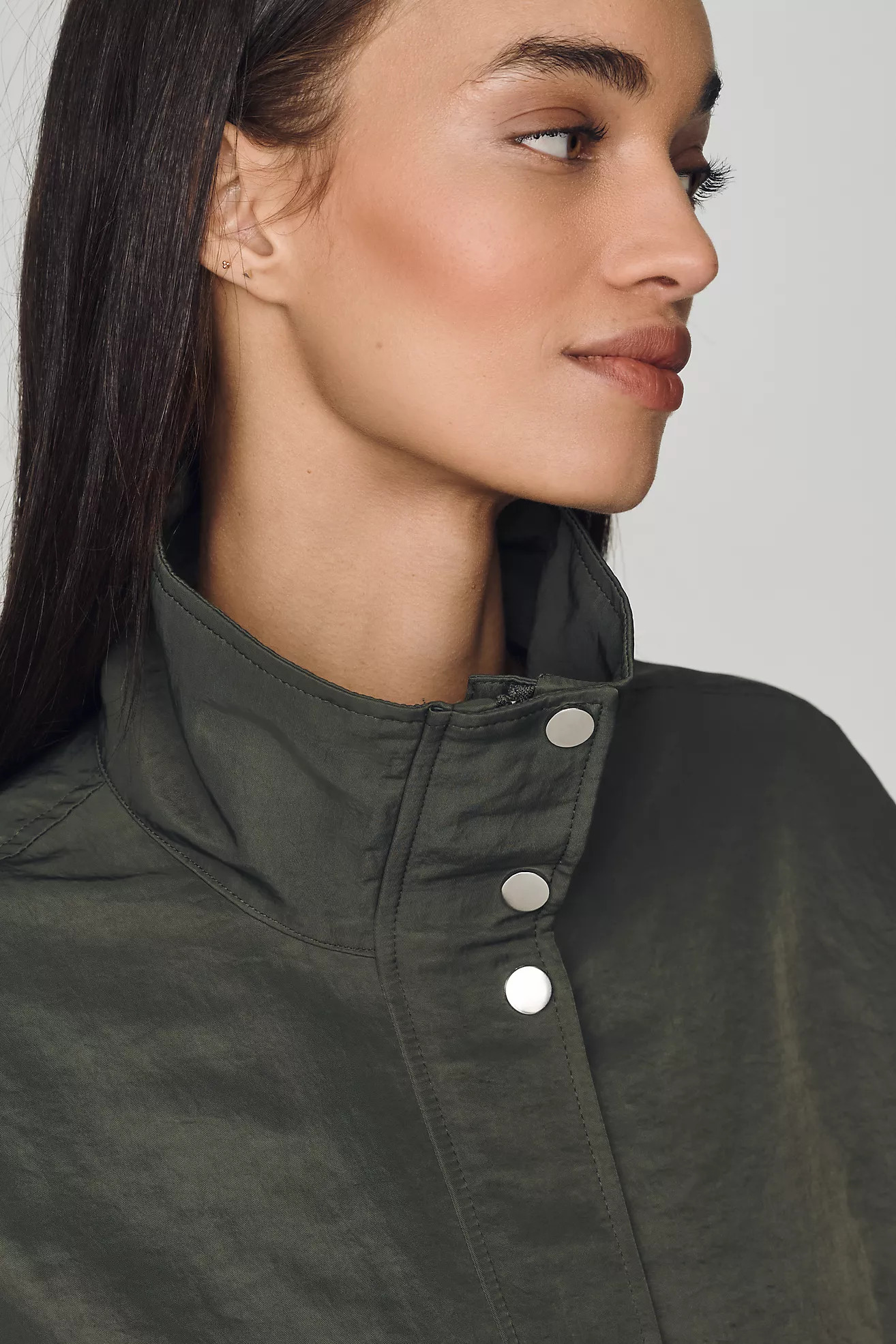 Pilcro Cohen Nylon Funnel-Neck Bomber Jacket | Anthropologie (US)