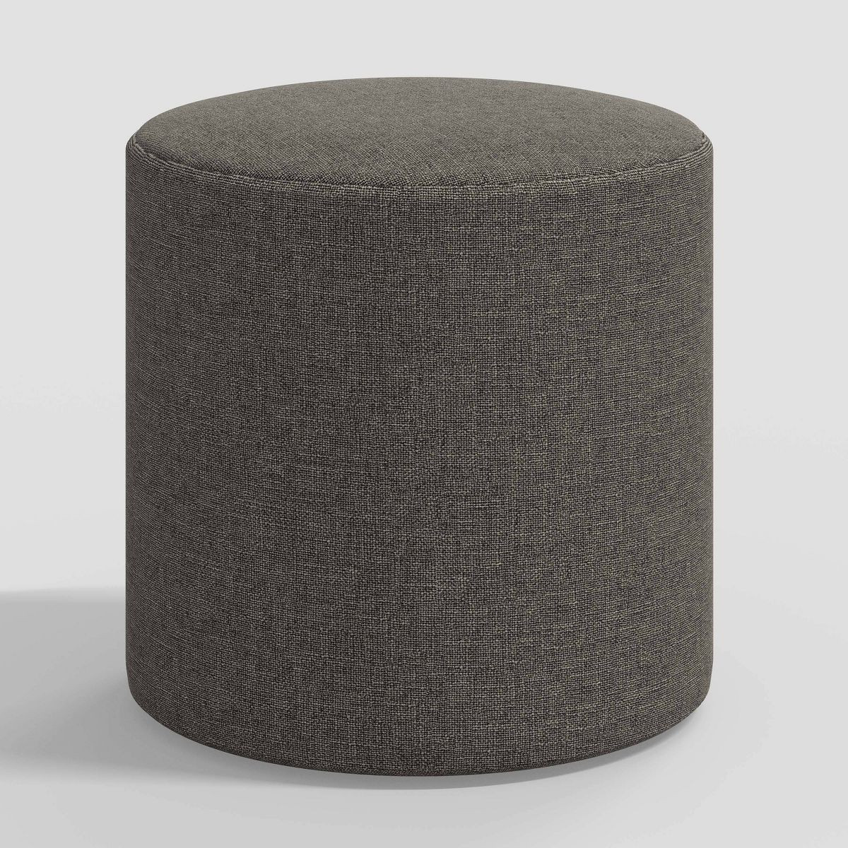 Round Thalia Ottoman in Textured Linen Zuma Charcoal - Threshold™: Pine Frame, No Assembly Requ... | Target