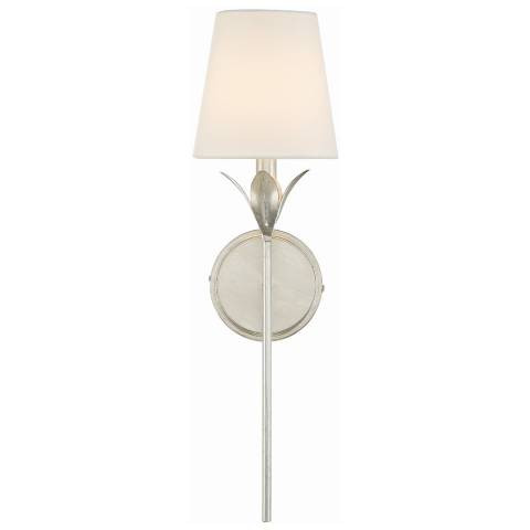 Crystorama Broche 21" High Antique Silver Wall Sconce | Lamps Plus