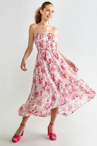Salma Tiered Floral Midi Dress | Francesca's