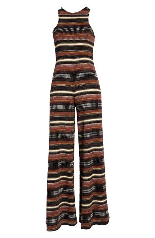 Free People Dixie Mix Stripe Knit Jumpsuit in Dark Combo at Nordstrom, Size Small | Nordstrom