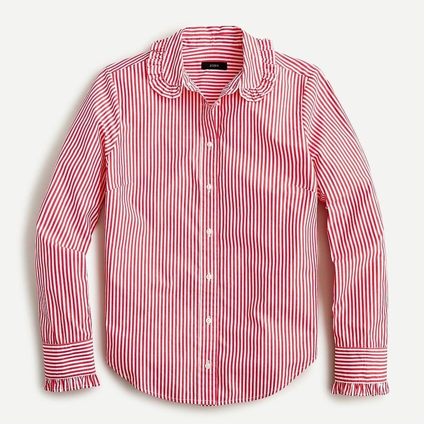 Ruffle-collar cotton poplin shirt | J.Crew US