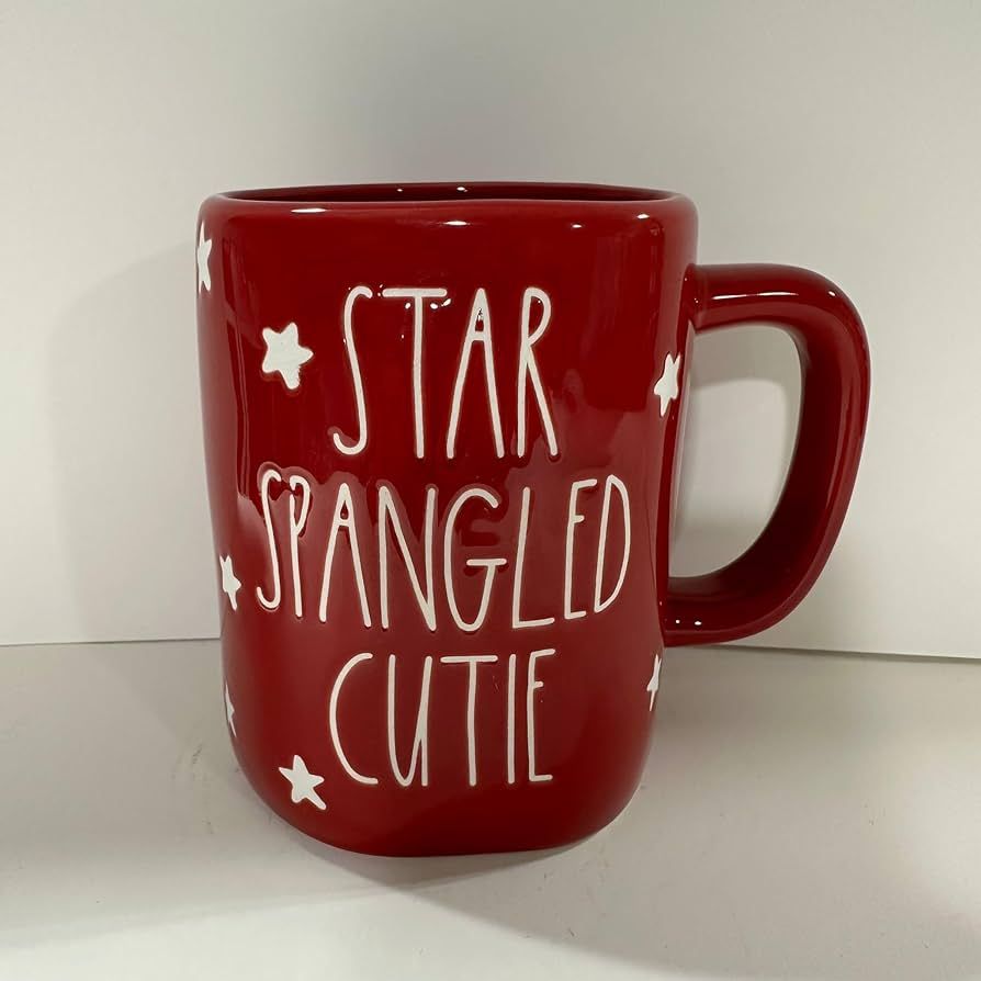 Rae Dunn STAR SPANGLED CUTIE Mug - Fourt of July - July 4th - Allside RED - Ceramic | Amazon (US)