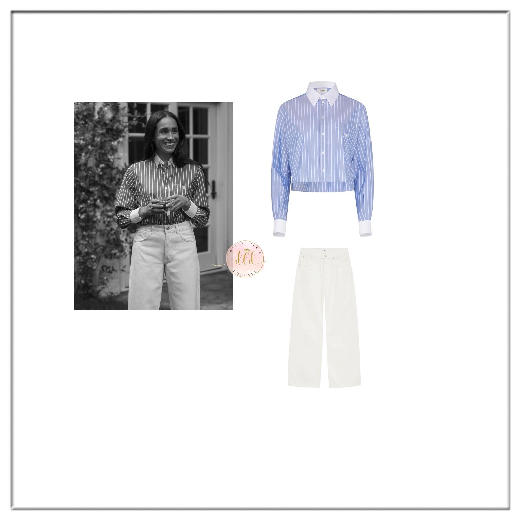 5/11/26 Meghan Markle in a new As Ever campaign wearing a Celine shirt and Anine Bing Manon jeans