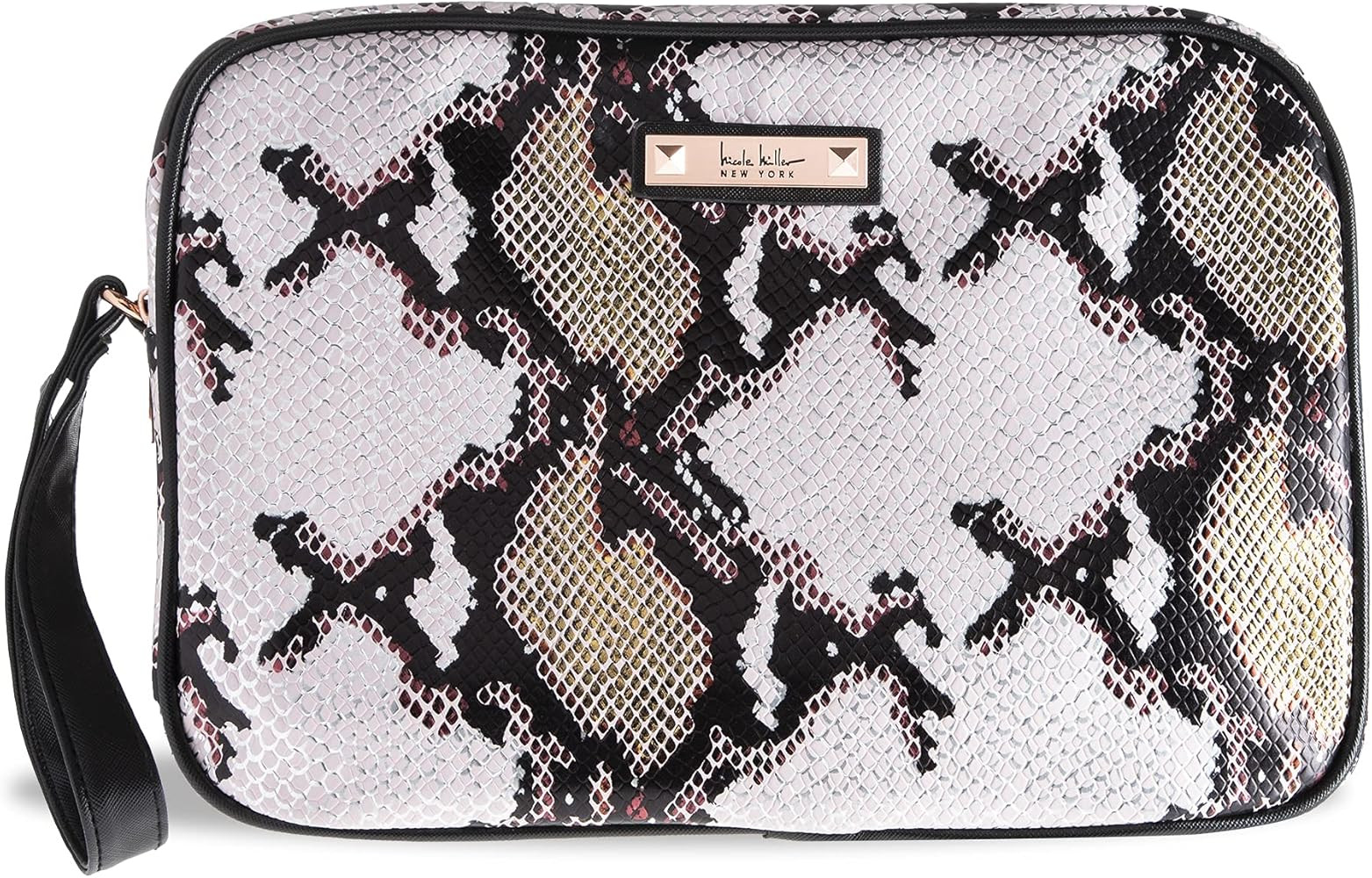 Nicole Miller Makeup Bag, Travel Toiletry Case, and Cosmetic Bag- Double Zipper, Large Clutch Makeup | Amazon (US)