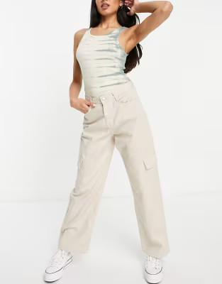 Urban Bliss wide leg pocket detail trouser in ecru | ASOS | ASOS (Global)