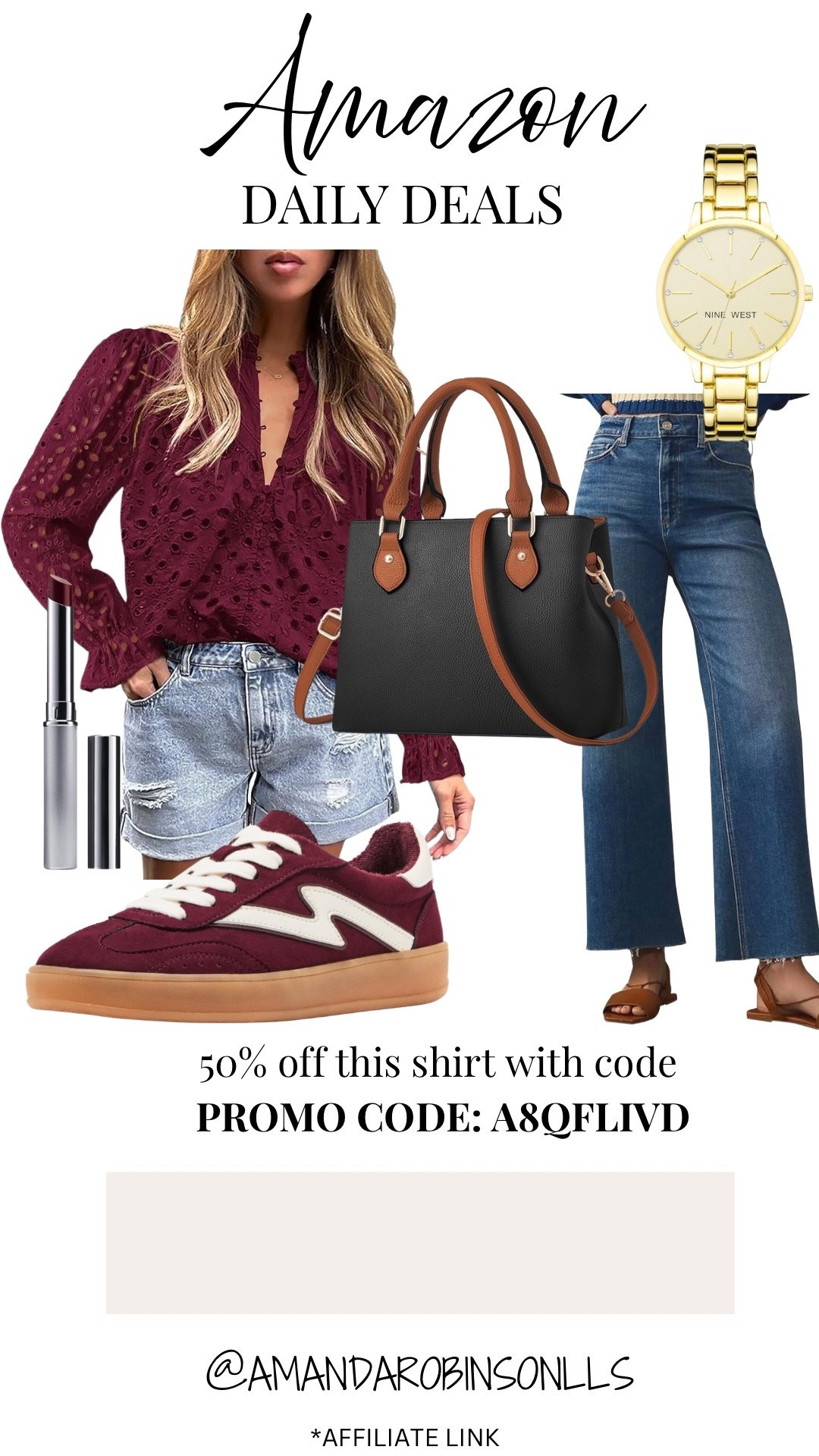 Amazon daily deals
Women’s Burgundy blouse fall outfit 

#LTKStyleTip #LTKFindsUnder50 #LTKSaleAlert