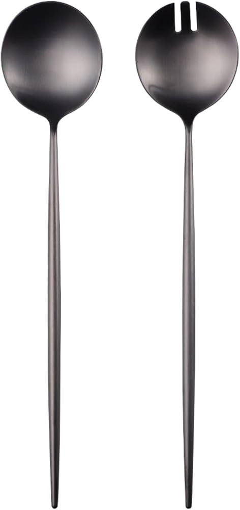 Zerophilo Salad Servers,Spoon and Fork Set 11.41 inch,18/10 Stainless Steel Salad Serving Titaniu... | Amazon (US)